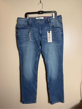 Artful Rebel Jeans Mens 38x32 Slim Stretch Blue Fade Whisker NWT